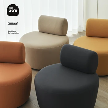 XK|Скандинавски прост единична диван в японски стил, стол за малък апартамент, балкон, изкуствена кожа, свободно време, водоустойчив